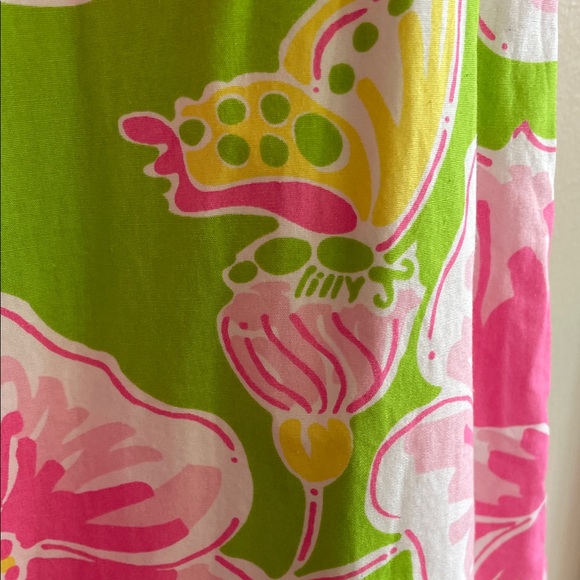 LILLY PULITZER Maui Punch Pink Green Strapless Dress 6 Vintage - Picture 8 of 17